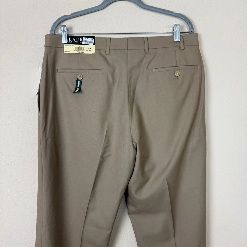 NWT- Ralph Lauren Classic Fit Total Comfort Pleated Dress Pants | 36